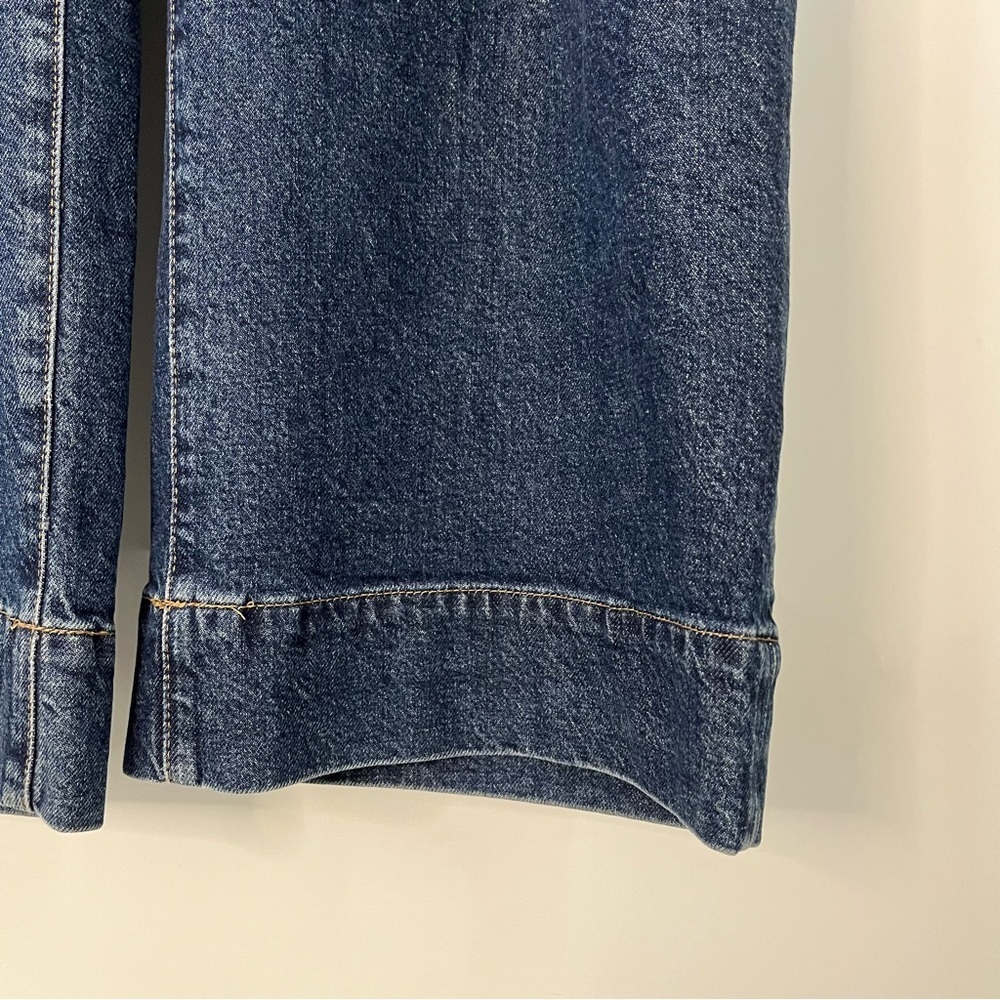 J. Crew 18 34x27 Slim Wide Leg Jean Brick 0849 Lane High Waist Dark Blue Denim - Picture 3 of 13